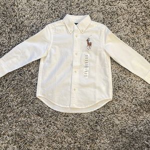 Boys RL Big Pony Edition White Oxford Button up